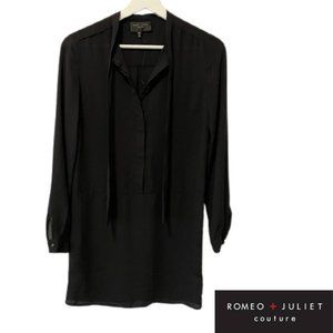 Romeo + Juliet Couture Black Sheer Tunic Blouse